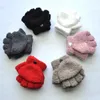 Children's Finger Gloves Plush Thickened Warm Baby Gloves Children Pupil Student Winter Mittens Coral Fleece Flip Full Finger Gloves For 5-11Y Kid Gloves 231115