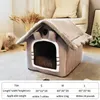 chenils stylos Chat Chien lit Pliable Pet Sleepping Lit amovible et lavable chat maison chenil pour chien maison intérieur chat nid 231115