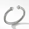 Bangle David Yuman Sterling Silver 925 Homem Clássico Hip-Hop Pulseira Aberta 7mm Elegante Colar Retro Je Jóias Presente de Férias 231115