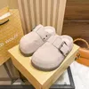 Naked Wolfe Slipper Designer Slipers Woman Suede Slides Platform Buckle Sandal Rubber Slides Outdoor Mule Fashion Mules