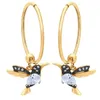 Dangle Boucles D'oreilles De Mode Colibri Mini Mignon Oiseaux Boucle D'oreille Conception Animale Anneau D'oreille Pour Femme Cocktail Party Embellir Des Cadeaux D'anniversaire