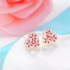 Boucles d'oreilles ESSFF tempérament coeur conception rouge processus d'égouttement pour les femmes filles cadeaux prévenir les Allergies Piercing tendance bijoux