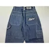 Pantalons pour femmes Jeans Y2K Hip Hop Lettre Graphique Bleu Vintage Baggy Hommes Femmes Harajuku Gothique Taille Haute Pantalon Large 231113