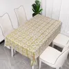 Tovaglia Tovaglia impermeabile in poliestere stile europeo Rettangolo Tovaglia da cucina in PVC dorato Copertura rotonda Decorazioni per la casa resistenti all'olio in plastica