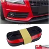 Bumpers 2.5M/8.2Ft Car Styling Bumper Strip Rubber 65Mm Width Exterior Front Lip Sticker Protector Drop Delivery Mobiles Motorcycles Dhq16