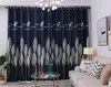 Gardin modern enkel bladtryck gardiner för levande matsal sovrum skugga blackout franska fönster