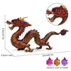 Objets décoratifs Figurines Figurine de dragon chinois Ornement de bureau en PVC Statue de dragon Feng Shui pour la décoration intérieure Cadeaux pour enfants Couleur vive 231114