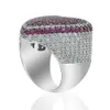 Hot in mode-sieraden van topkwaliteit, grote ringen, veelkleurige cz-hartjesring