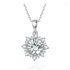 Pendant Necklaces Snowflake Shape Crystal Zircon For Women Christmas Gifts Wedding Engagement Jewelry