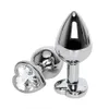 Anal Toys Stainless Steel Plug With Crystal Jewelry Smooth Touch Heart Butt Bead Anus Dilator Sex for Men Women 231114