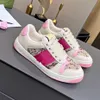 Lovelight Screener sneakers kristal dames sneaker schoenen Webbing Sneakers Designer Streep Mode Vies Leer Veterschoenen Tennisschoen Stof voor dames askjn000009