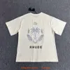 Designer Mode Kleding Heren T-shirts Rhude High Street Br Crown Kokospalm Letter Afdrukken Zomer Nieuwe Casual Ronde Hals Heren Dames T-shirt met korte mouwen