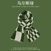 Scarves Mars Green Imitation Cashmere Scarf Women's Winter Shawl Thickened and Warm Trend Versatile Men's Christmas 231114