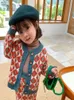 Ensembles de vêtements Ensemble de vêtements pour enfants fille pull costume automne hiver tricoté fille deux pièces ensemble CardiganJarretelle jupe enfant s costume 231115