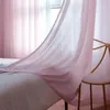 Curtain Nordic Pastoral Style Fashion Trend Half Shading Yarn Solid Color Simple Modern Light Thin