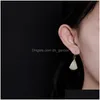 Dangle Lustre Designer Original Gilt Craft Naturel Hetian Jade Géométrique Boucles D'oreilles Simple Rétro Exquis Dames Sier J Dhgarden Dhhlj