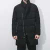 Hommes vers le bas rétro hiver manteau hommes solide Parka mode pardessus vêtements d'extérieur longue coton rembourré veste épaisse taille 5Xl KK3046