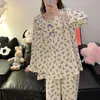 Women's Sleep Lounge Kvinnor Pyjama Pyjamas Sleepwear Women Two Piece Pants Set For Night Wear Pijama Home Suit Loungewear Plus Size 7xl Home Clothes Zln231115