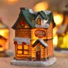 Christmas Decorations Decoration 2024 Year Night Light LED Luminous Snow House Sculpture Home Resin Crafts Xmas Gift for Kids 231115