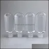 Bottiglie di imballaggio 50Ml Vuoto disinfettante per le mani Bottiglia riutilizzabile di alcol con portachiavi Gancio Esterno portatile Gel trasparente trasparente Eea154 Oth9N