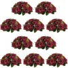 Fiori decorativi 10 pz. Vino Rosso Strada Fiore Tavolo Principale Simulazione Seta Composizioni di bouquet artificiali