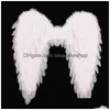 Dekoracja imprezy Angel Feather Wings Halloween świąteczne rekwizyty sceniczne scena Scena Układ czarny czerwony biały Y220610 Drop Deli Dhdkp