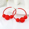 Hoop Earrings Retro Women Big Circle European And American Jewelry Elegant Yellow Round Weave Female Summer Ear