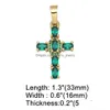 Charms Big Rainbow Colorf Cross Pendants For Necklace Gold Plated Copper Zircon Relius smyckekomponenter PDTA638 Drop Delivery Jewelr Dhdzb