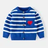 Jassen Kinderjas Vest Trui Streep Hartpatroon Bovenkleding Peuter Jongens Meisjes Lange mouw Gebreid Herfst Winter Kinderkleding J231115