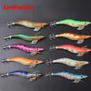 Baits Lures 10PCS with Shrimp Bag 3D Printing 2.5 3.0 3.5 Hook Luminous Squid Jig Fishing Wood Lure Cuttlefish Jigs 231115