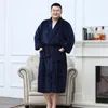 Men s Sleepwear Men Plus Size Warm Flannel Bathrobe KG Winter Coral Fleece Bath Robe Night Women Dressing Gown Cozy Robes