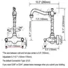 Torneiras de cozinha Pia de parede de parede de latão cromo polido Mistor de bico de banheiro de parede de latão Tap Tap Tap Dual Ceramics Leavações MNF561
