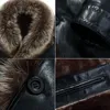 Jaquetas masculinas M5XL Holyrising Real Raccoon Fur Collar Homens Faux Couro Inverno Engrossar Casaco Jaqueta de Couro Chaqueta PU 231114