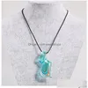 Orecchini Collana Collana blu Orecchini Set di gioielli per donne Ragazze Smalto Coltelli a spirale Pendente Ciondola Lampadario in vetro Matrimonio Dro Dhuja