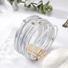 Bangle Trendy Beaded Leather Bracelet For Women Fashion Gradient Multi-layer Rope Girls Magnetic Buckle Bangles