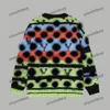 Xinxinbuy Men Designer Hoodie Sweatshirt Cardigan Colorful Stripes ull Långärmad kvinnor Röd svart vit grå XS-3XL