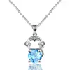 Pendentifs KOFSAC 12 collier de singe du zodiaque chinois pour femmes chaîne femme S925 argent beaux colliers doux Zircon bleu pendentif bijoux