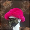 Berretti Cappello da pescatore in pelliccia sintetica Autunno Inverno Panama per le donne Stampa mucca Peluche morbido caldo Berretto da pescatore Berretto da vacanza Drop Deliver Dhgarden Dhpwb