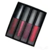 Lipgloss Vloeibare Lipstick Kit De Rode Naakt Bruin Roze Editie Mini Vloeibare Matte Lipstick 4 stks/set