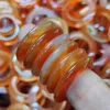 Cluster Rings 10pcs/lot Natural Agate Ring Pendant Safe Buckle Jade Chalcedony Right To The Inner Diameter 15mm Men's And Women's Models