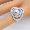 Conjuntos de joyería de boda 3 colores perla 925 conjunto de joyería de boda de plata para mujer blanco gris rosa pendientes collar colgante anillo caja de regalo 231115