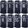 Print Men Women City Basketball Kyrie Irving Jerseys 11 Luka Doncic 77 Dwight Powell 7 Josh Green 8 Richaun Holmes 20 Dereck Lively II 2 Verdiend marineblauw wit zwart