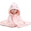 Blankets Cartoon Baby Bath Towels For Body Hooded Coral Fleece Kids Bathrobe Born Swaddle Wrap Girls Boys