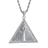 Pendentif Colliers Europe Et États-Unis Ancienne Egypte Croix Tag Titane Acier Pyramide Hip Hop Hommes Femmes Accessoires De Mode