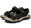 Nieuwe modeheren lederen sandalen ademende muilezels schoenen glijden slip op sandalen mannen zomerschoenen thuis slippers