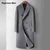 Мужские куртки Брендовые деловые пальто высшего класса Осень-зима Двубортный длинный шерстяной плащ Роскошная мужская одежда 231114