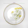 Dinnerware Sets 8INCH Japanese Hammer Pattern Daisy Glass Fruit Plate Dinner Home Salad Bowl Hand Painted Cutlery Container