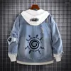 Giacche da uomo Anime Giacca di jeans Felpe Felpe con cappuccio Patchwork oversize Personalità Capispalla Cappotto Uomo Donna Costume Cosplay