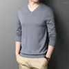 Men's Sweaters 2023 Spring Autumn V-neck Long-sleeved Men Solid Color Fashion Bottoming Shirt 930631-159