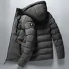 Męska moda Parkas moda kurtka zimowa mężczyźni z kapturem ciepłe wiatrówki płaszcz męski zagęszcza kurtki zamek błyskawiczne s solidne płaszcze m-4xl 231115